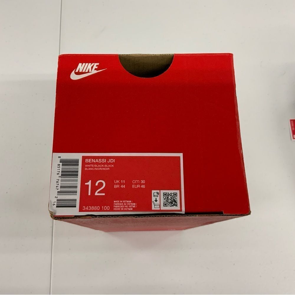 Nike Men’s Benassi JDI White Size 12 - Picture 4 of 4